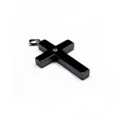 Hematite Cross Pendant 30x42mm